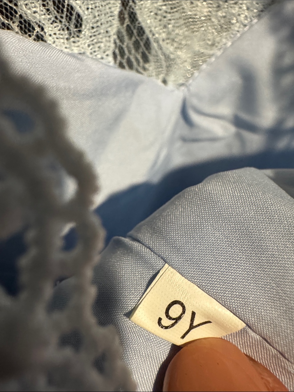 Girls' Light Blue Lace & Tulle Dress - Picture 4 of 5